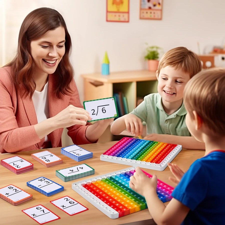 Cartes flash de mathématiques et tableau de fidget pop