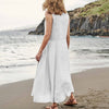 Robe sans manches en coton et lin pour femme