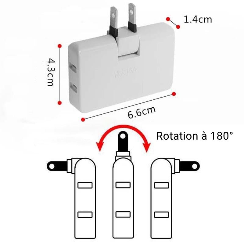 Convertisseur de Prise Rotatif