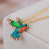 Collier Colibri Diamant Coloré