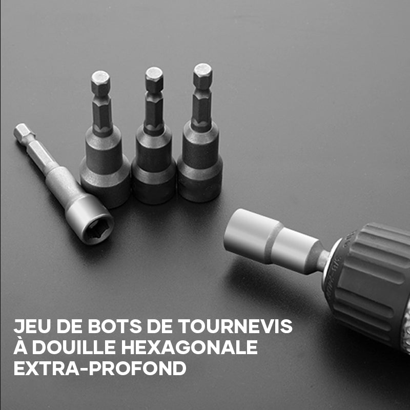 Jeu d'Embouts de Tournevis à Douille Hexagonale Extra-profond