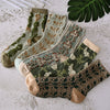 Chaussettes femme en coton fleuri