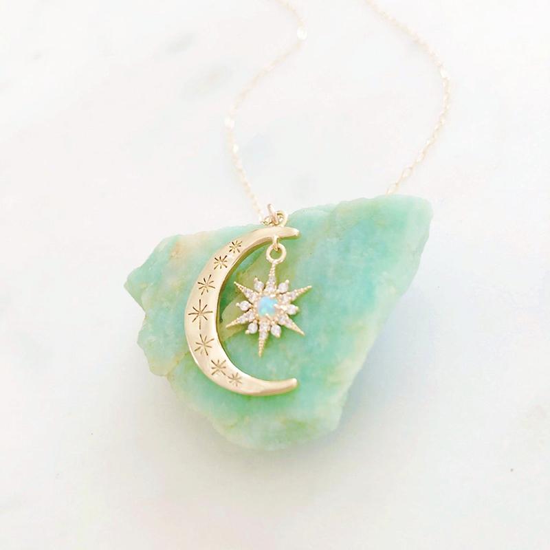 Collier Croissant de Lune & Soleil