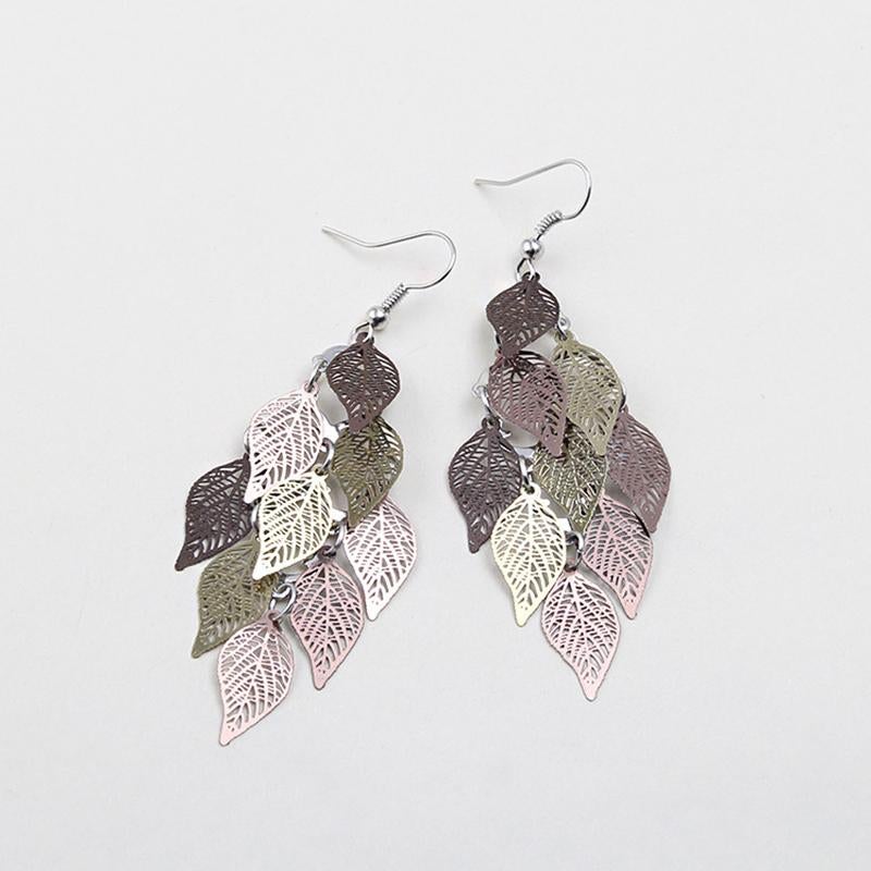 Boucle d'oreille de Feuilles de Toutes Les Couleurs