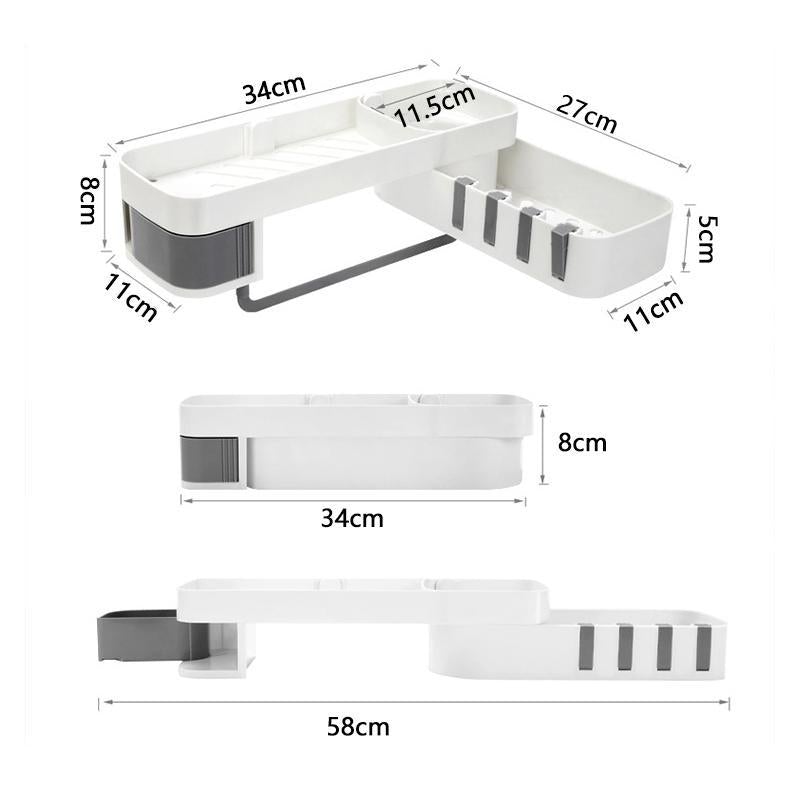 Ciaovie™ Étagère de Douche Rangement Salle de Bain Montage Réglable Sans Perçer - ciaovie