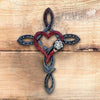 Croix en fer à cheval naturel avec coeur