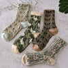 Chaussettes femme en coton fleuri