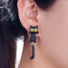 Boucles d'Oreilles Uniques Chat Yeux Jaunes