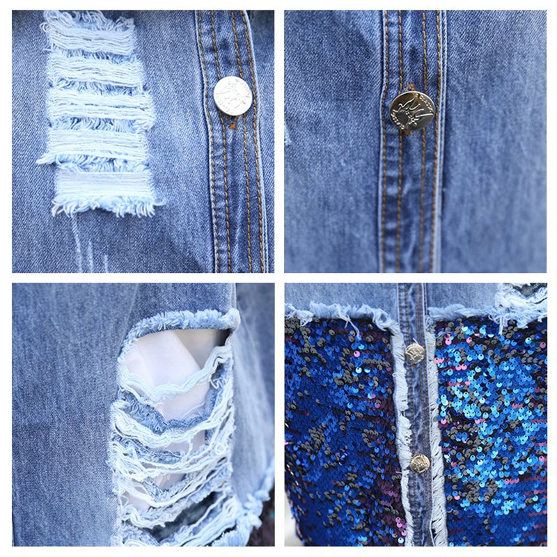 Ciaovie™ Femmes Veste en Jean sans Manches Denim Vintage - ciaovie